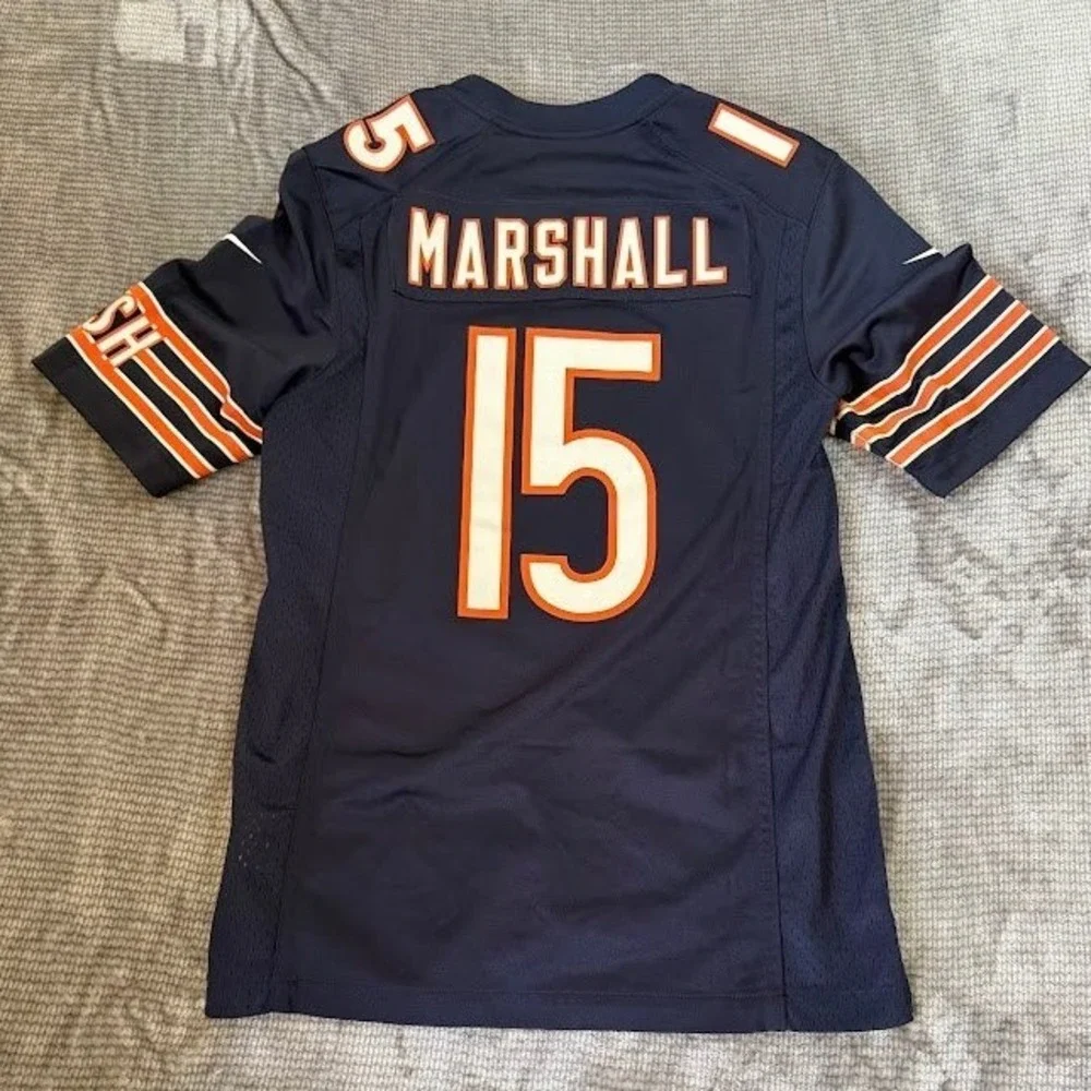 Nike Chicago Bears NFL Jersey Navy Blue Number 15 Mens Medium On-Field‎ Football